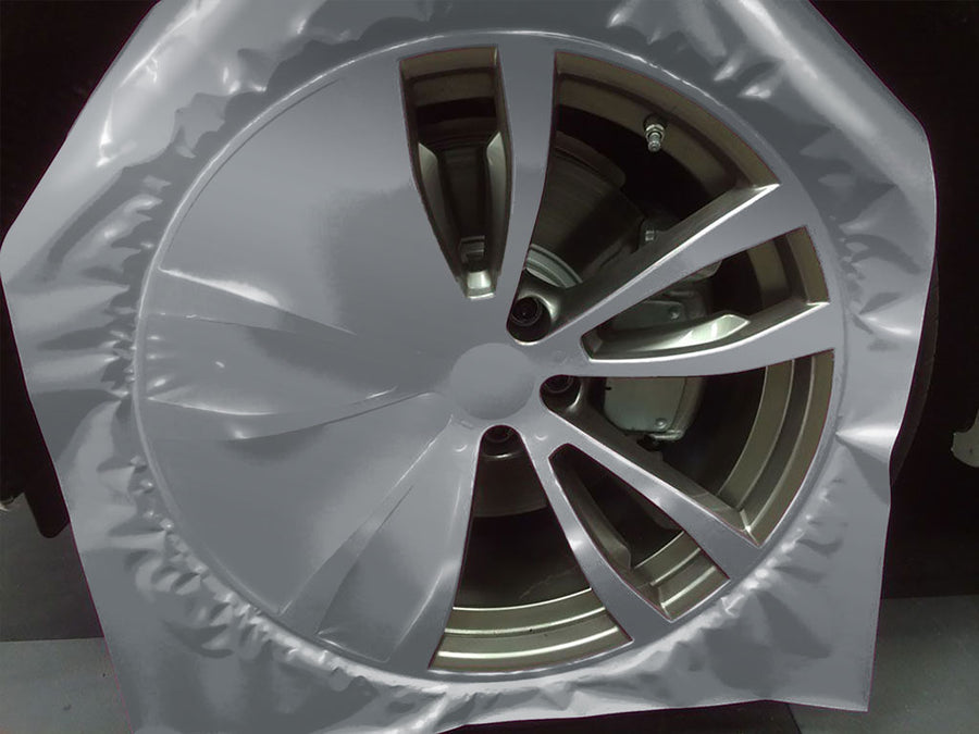 Rwraps™ Matte Chrome Dark Gray Fog (Metallic) Custom Wheel Installation Process