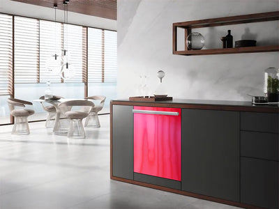Rwraps™ Matte Chrome Pink Rose Wrapped Dishwasher Example