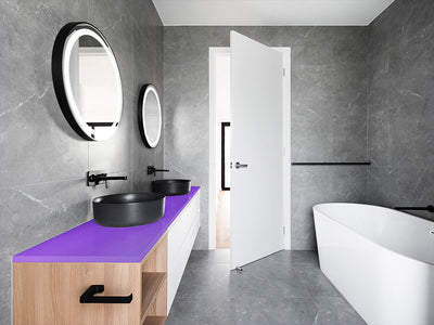 Rwraps™ Matte Chrome Purple Bathroom Countertop Wraps