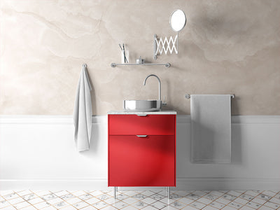 Rwraps™ Matte Chrome Red Bathroom Cabinet Wraps