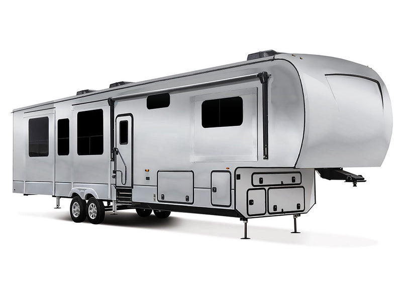 Rwraps Matte Chrome Silver Do-It-Yourself 5th Wheel Travel Trailer Wraps