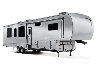Rwraps Matte Chrome Silver Do-It-Yourself 5th Wheel Travel Trailer Wraps