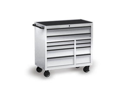 Rwraps™ Matte Chrome Silver Tool Cabinet Wraps