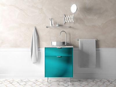 Rwraps™ Matte Chrome Teal Bathroom Cabinet Wraps