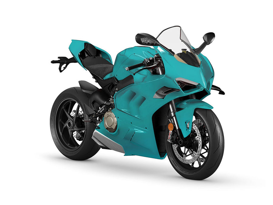 Rwraps Matte Chrome Teal Motorcycle Wraps