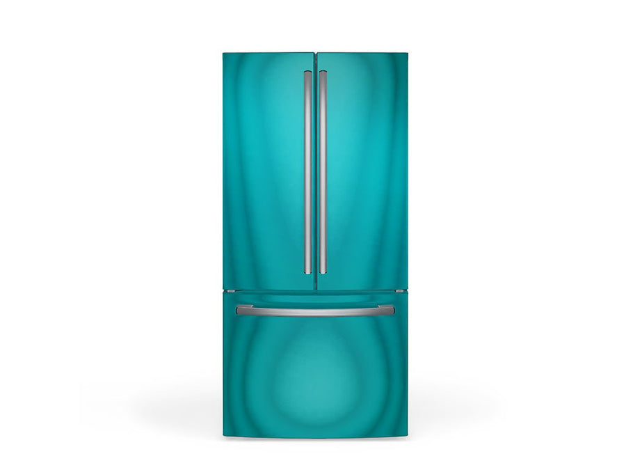 Rwraps Matte Chrome Teal DIY Built-In Refrigerator Wraps