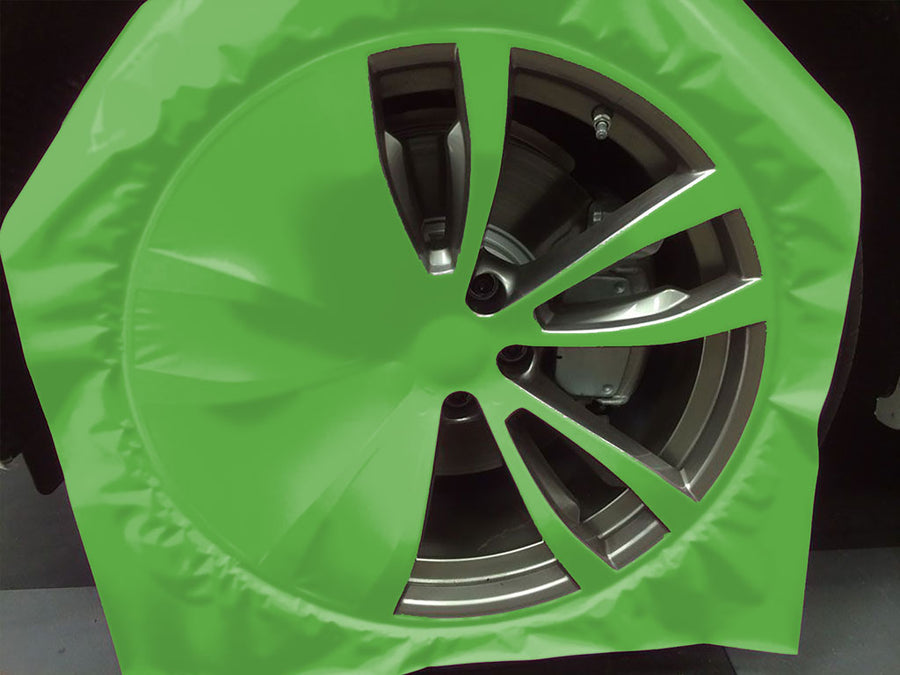 Rwraps™ Matte Green Custom Wheel Installation Process