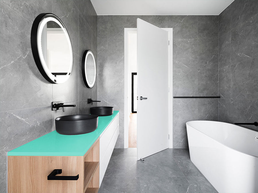 Rwraps™ Matte Teal Bathroom Countertop Wraps