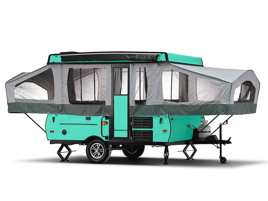 Rwraps Matte Teal Pop-Up Camper