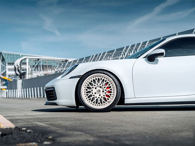 Rwraps™ Pearlescent Satin White Wrapped Rim Example