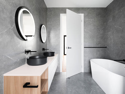 Rwraps™ Pearlescent Satin White Bathroom Countertop Wraps