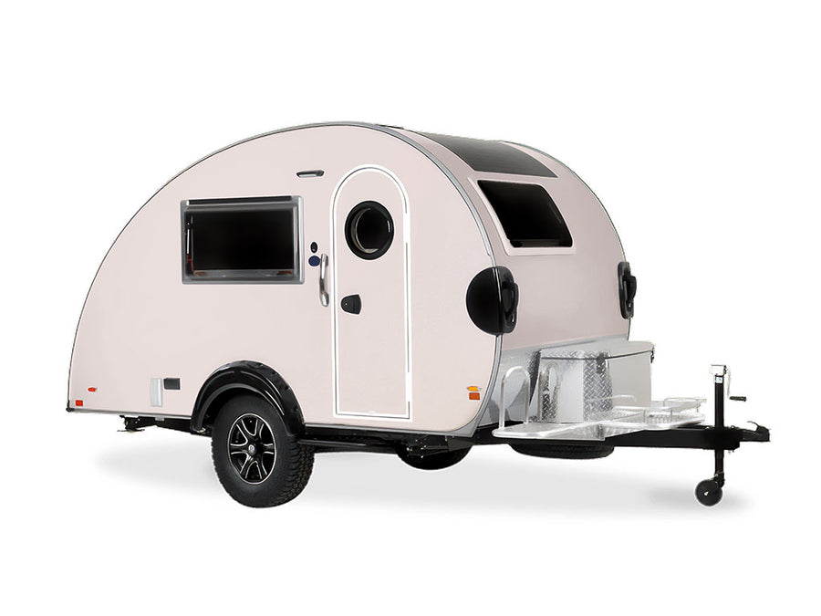 Rwraps Pearlescent Satin White DIY Tear Drop Trailer Wraps