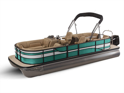 Rwraps Satin Metallic Emerald Green Pontoon Custom Boat Wrap