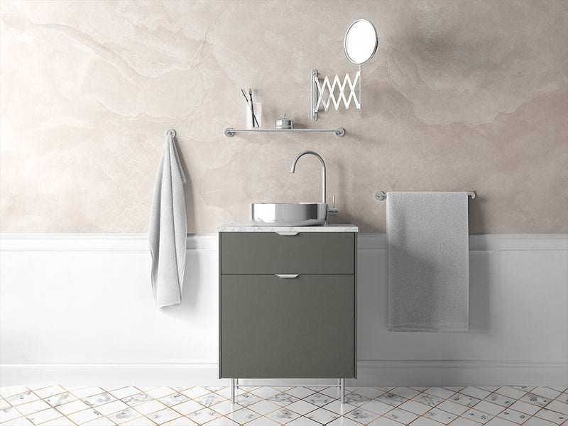 Rwraps™ Satin Metallic Gunsmoke Gray Bathroom Cabinet Wraps