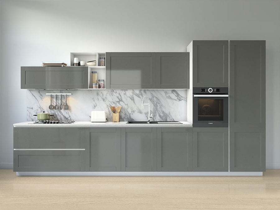 Rwraps™ Satin Metallic Gunsmoke Gray Kitchen Cabinet Wraps