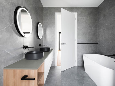 Rwraps™ Satin Metallic Gunsmoke Gray Bathroom Countertop Wraps