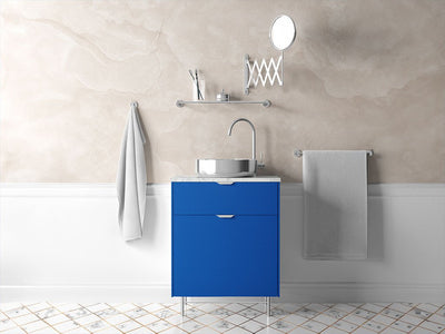 Rwraps™ Satin Metallic Ocean Deep Blue Bathroom Cabinet Wraps