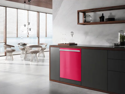 Rwraps™ Satin Metallic Pink Wrapped Dishwasher Example