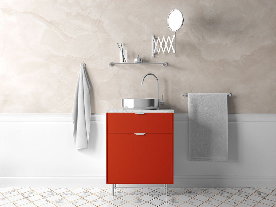 Rwraps™ Satin Metallic Red Bathroom Cabinet Wraps