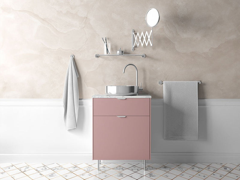 Rwraps™ Satin Metallic Rose Gold Bathroom Cabinet Wraps