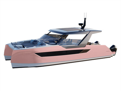 Rwraps Satin Metallic Rose Gold Catamaran Dual-Hull Vinyl Film Wraps