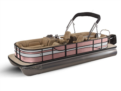 Rwraps Satin Metallic Rose Gold Pontoon Custom Boat Wrap