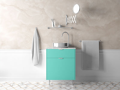 Rwraps™ Satin Metallic Turquoise Bathroom Cabinet Wraps