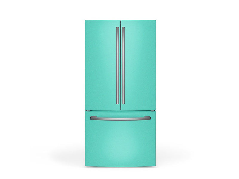 Rwraps Satin Metallic Turquoise DIY Built-In Refrigerator Wraps