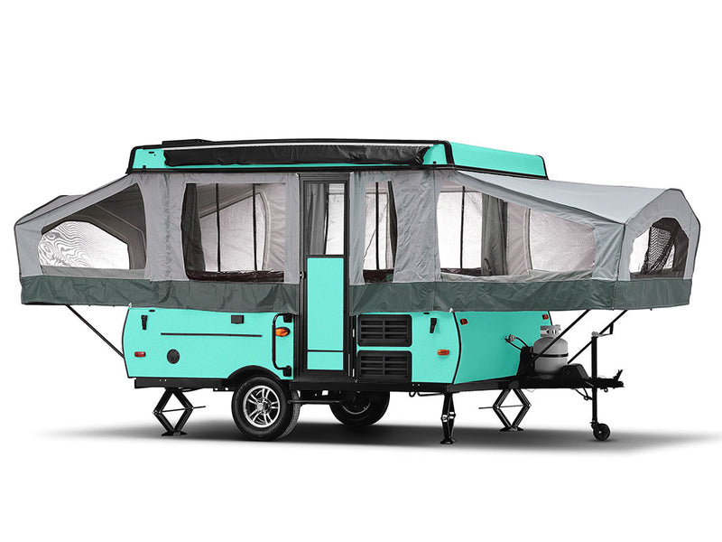 Rwraps Satin Metallic Turquoise Pop-Up Camper