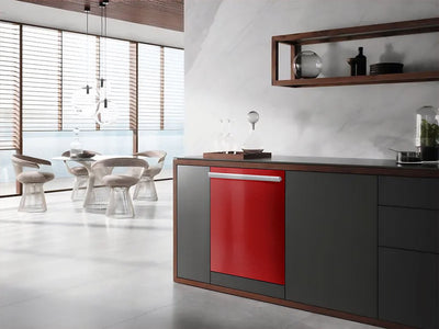 Rwraps™ Velvet Red Wrapped Dishwasher Example