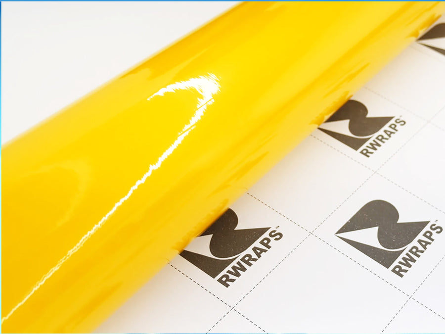 Rwraps Yellow Gloss Metallic Vinyl Film~Rwraps Yellow Gloss Metallic Vinyl Film Roll~1