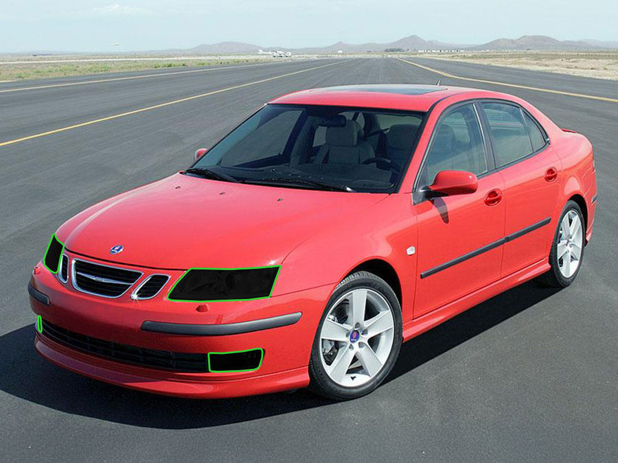 saab 9-3 2003-2007 Headlight Tint Location