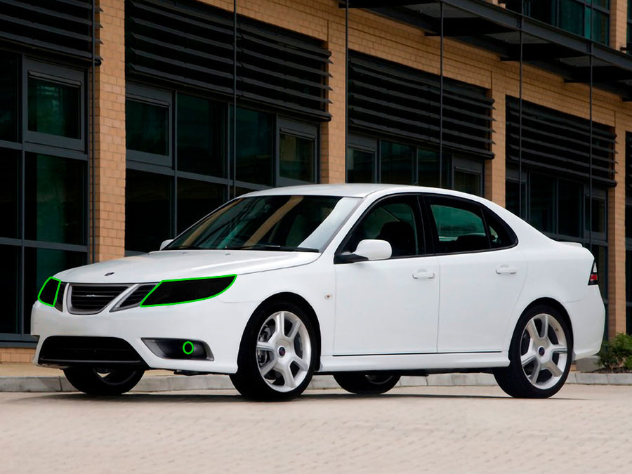 saab 9-3 2008-2011 Headlight Tint Location