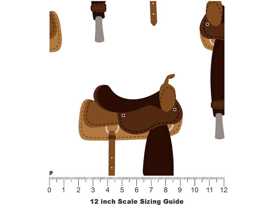 Saddle Up Cowboy Vinyl Film Pattern Size 12 inch Scale~Rwraps Saddle Up Cowboy Sizing Chart~2