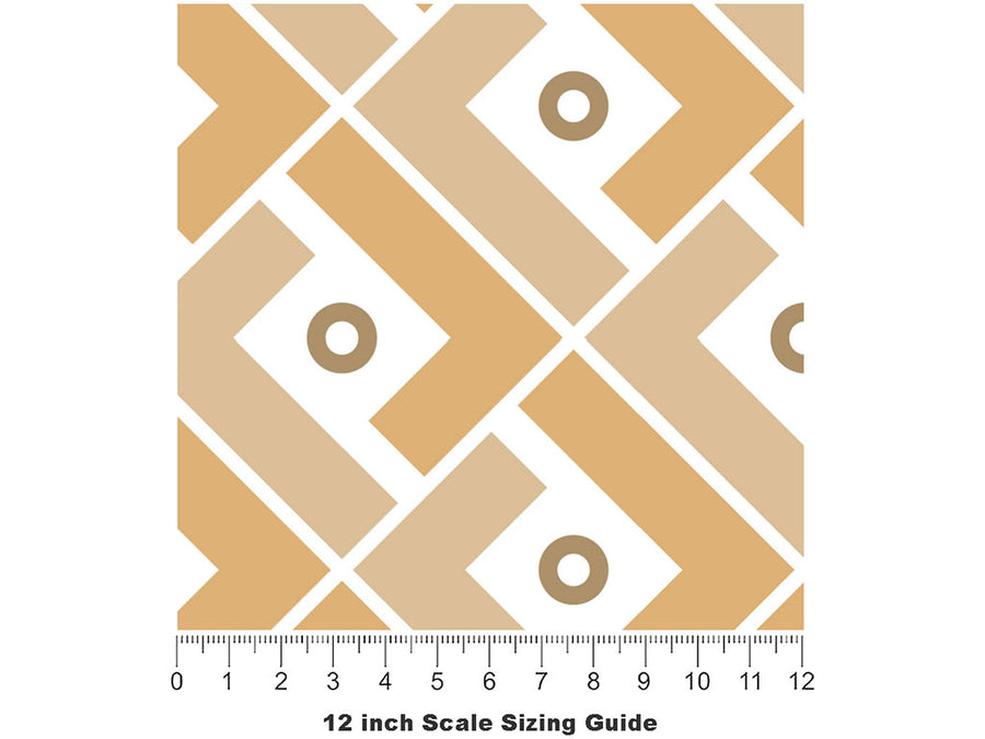 Saffron Squares Mosaic Vinyl Film Pattern Size 12 inch Scale~Rwraps Saffron Squares Mosaic Sizing Chart~2