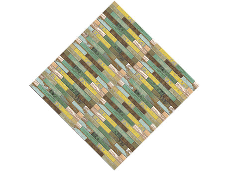 Sage Stain Wooden Parquet Vinyl Wrap Pattern