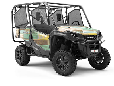Sage Stain Wooden Parquet Utility Vehicle Vinyl Wrap