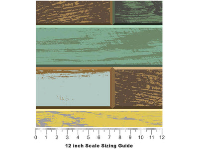 Sage Stain Wooden Parquet Vinyl Film Pattern Size 12 inch Scale~Rwraps Sage Stain Wooden Parquet Sizing Chart~3