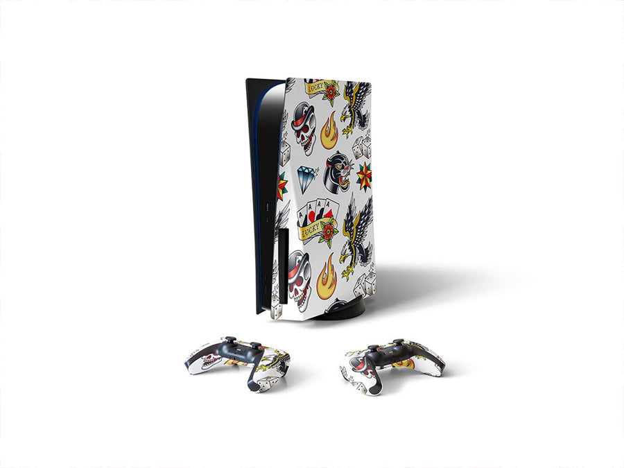 sailor style tattoo Sony PS5 DIY Skin