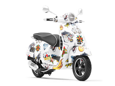 Sailor Style Tattoo Vespa Scooter Wrap Film