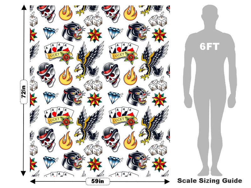 Sailor Style Tattoo Vehicle Wrap Scale~Rwraps Series 914 Sailor Style Tattoo Measurements~1
