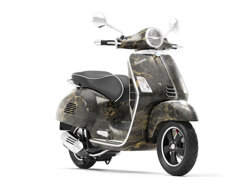 Saint Laurent-Black Marble Vespa Scooter Wrap Film
