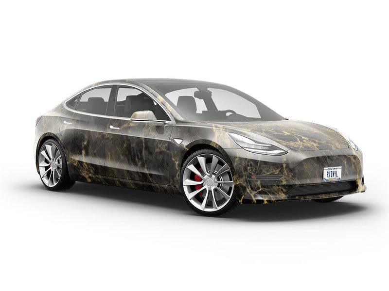 Saint Laurent-Black Marble Vehicle Vinyl Wrap