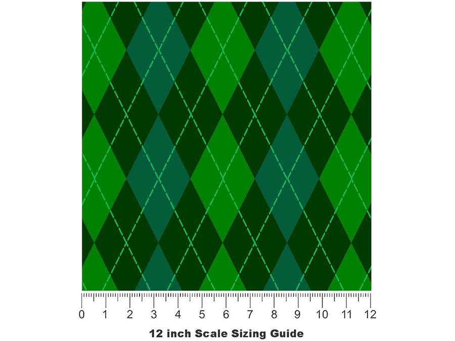 Salad for Lunch Argyle Vinyl Film Pattern Size 12 inch Scale~Rwraps Salad for Lunch Argyle Sizing Chart~2