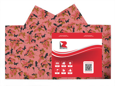 salmon graffiti camouflage Craft Vinyl Sheet Pack