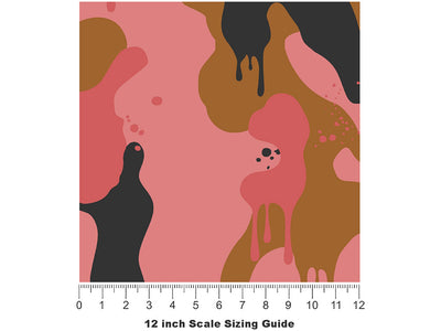 Salmon Graffiti Camouflage Vinyl Film Pattern Size 12 inch Scale~Rwraps Salmon Graffiti Camouflage Sizing Chart~3