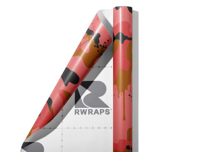 Salmon Graffiti Camouflage Wrap Film Sheets~Rwraps Series 914 Salmon Graffiti Camouflage Scrolled Sheet~3