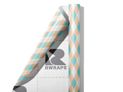 Salmon River Argyle Wrap Film Sheets~Rwraps Series 914 Salmon River Argyle Scrolled Sheet~3