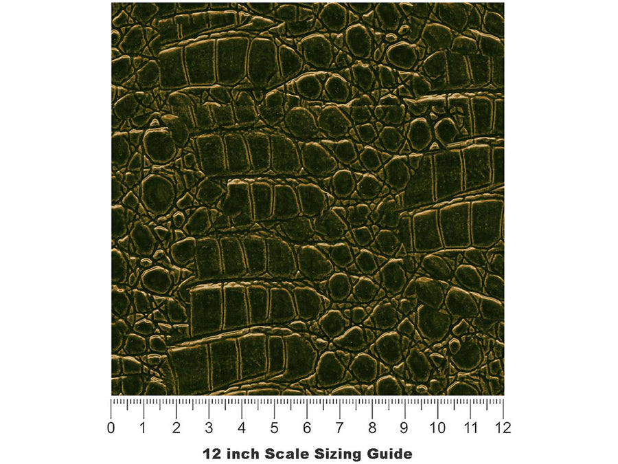 Saltwater Crocodile Vinyl Film Pattern Size 12 inch Scale~Rwraps Saltwater Crocodile Sizing Chart~3