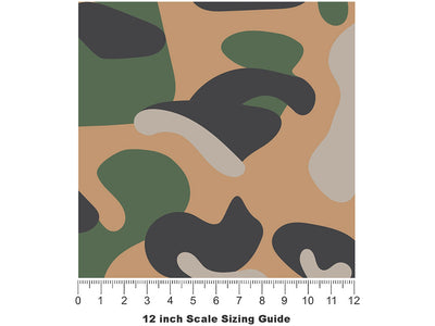 Sandstone Woodland Camouflage Vinyl Film Pattern Size 12 inch Scale~Rwraps Sandstone Woodland Camouflage Sizing Chart~3